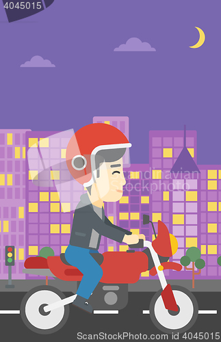 Image of Man riding motorcycle vector illustration.