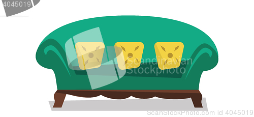 Image of Green chaise lounge vector illustration.