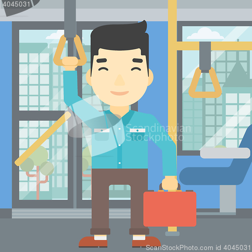 Image of Man traveling by public transport.