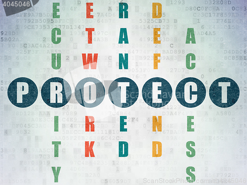 Image of Privacy concept: Protect in Crossword Puzzle