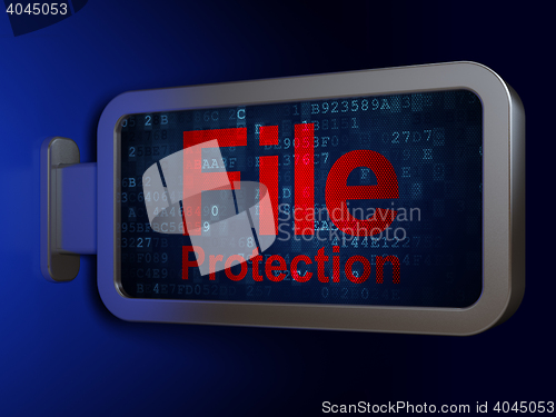 Image of Safety concept: File Protection on billboard background