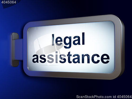 Image of Law concept: Legal Assistance on billboard background