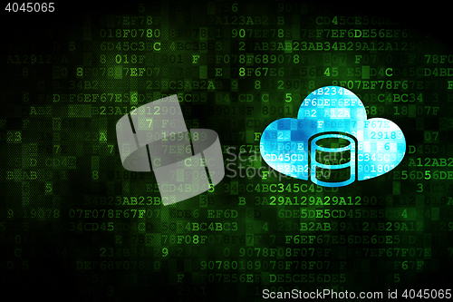 Image of Database concept: Database With Cloud on digital background