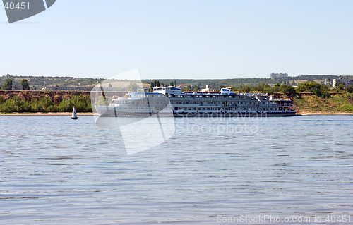 Image of Motor ship on Volga river Russia
