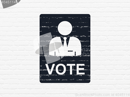 Image of Politics concept: Ballot on wall background