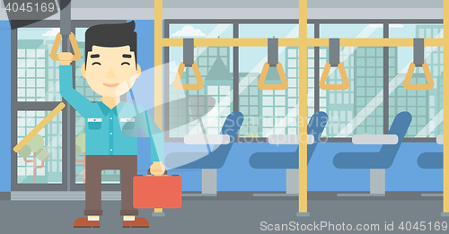 Image of Man traveling by public transport.