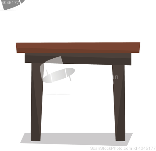 Image of Brown wood coffee table vector illustration.