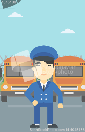 Image of School bus driver vector illustration.