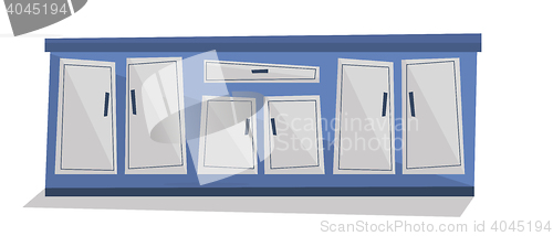 Image of Kitchen cabinet with drawers vector illustration.