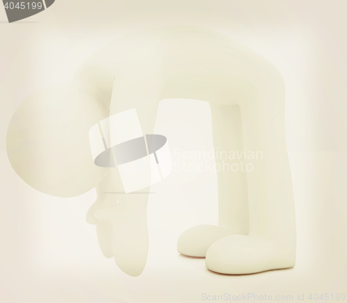 Image of 3d man isolated on white. Series: morning exercises - flexibilit