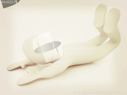Image of 3d man isolated on white. Series: morning exercises - flexibilit