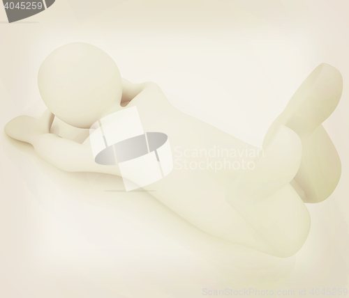 Image of 3d man isolated on white. Series: morning exercises - flexibilit