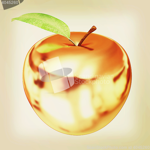 Image of Gold apple isolated on white background. Series: Golden apple un
