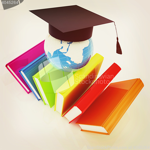 Image of Global Education . 3D illustration. Vintage style.