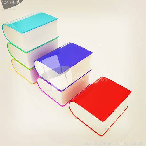 Image of Glossy Books Icon isolated on a white background. 3D illustratio