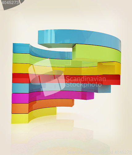 Image of Abstract colorful structure. 3D illustration. Vintage style.