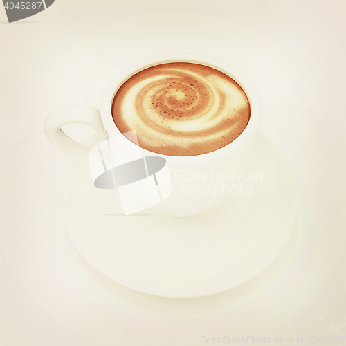 Image of mug on a white. 3D illustration. Vintage style.