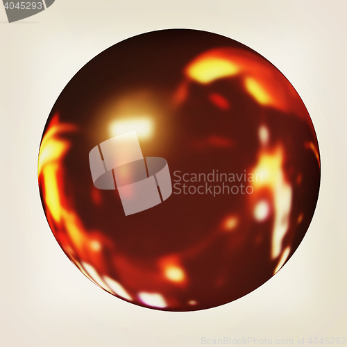 Image of Black fire ball 3d render . 3D illustration. Vintage style.