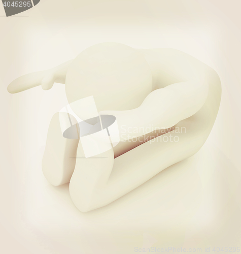 Image of 3d man isolated on white. Series: morning exercises - flexibilit