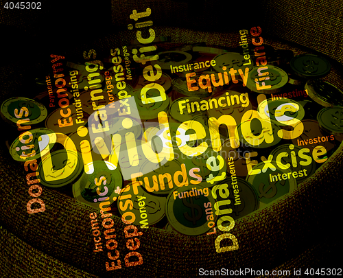 Image of Dividends Word Shows Stock Market And Trading