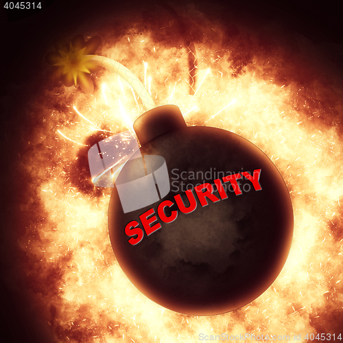 Image of Security Bomb Represents Protected Unauthorized And Secured