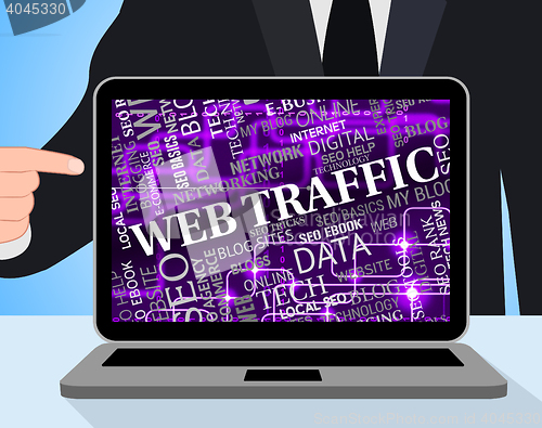 Image of Web Traffic Indicates Websites Site And Network