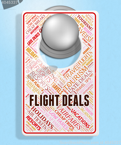 Image of Flight Deals Indicates Promotion Plane And Sign
