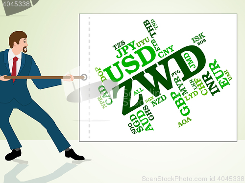 Image of Zwd Currency Represents Zimbabwe Dollars And Coin