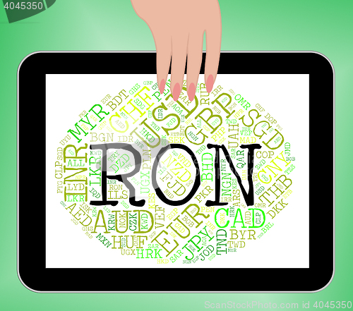 Image of Ron Currency Means Worldwide Trading And Banknotes