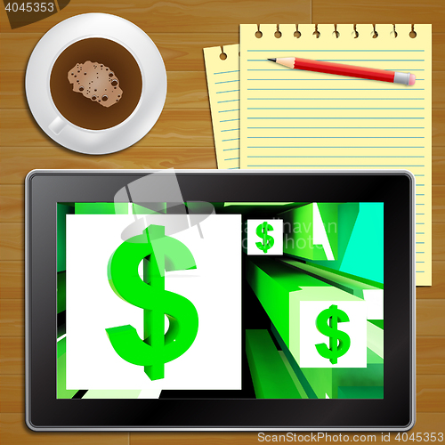 Image of Dollar Symbol On Cubes American Earnings Tablet