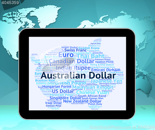 Image of Australian Dollar Means Forex Trading And Banknotes