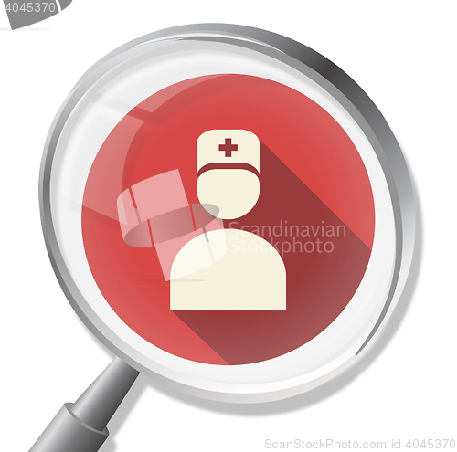 Image of Nurse Magnifier Means Matron Magnifying And Search