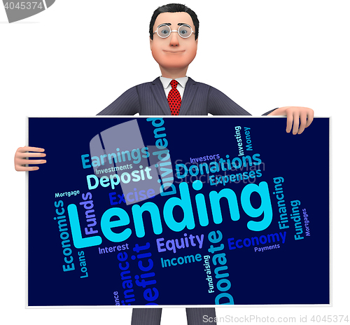 Image of Lending Word Shows Bank Loan And Advance