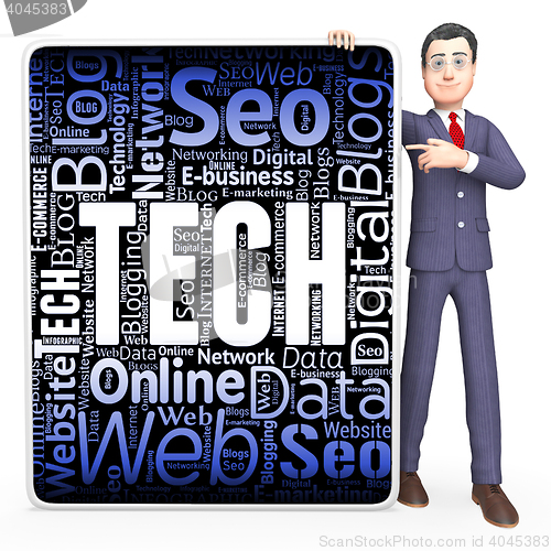 Image of Tech Sign Indicates Board Electronic And Digital