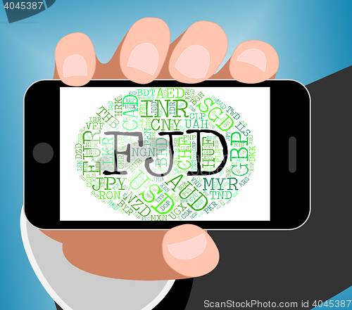 Image of Fjd Currency Shows Fijian Dollars And Banknote