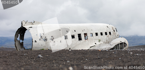 Image of The abandoned wreck of a US military plane on Southern Iceland