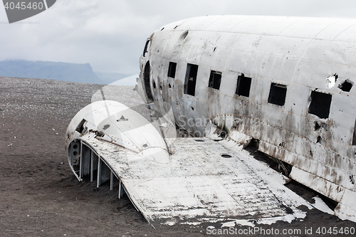 Image of The abandoned wreck of a US military plane on Southern Iceland