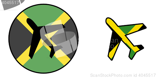 Image of Nation flag - Airplane isolated - Jamaica