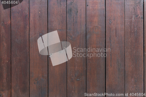 Image of close up of brown wooden fence boards or wall
