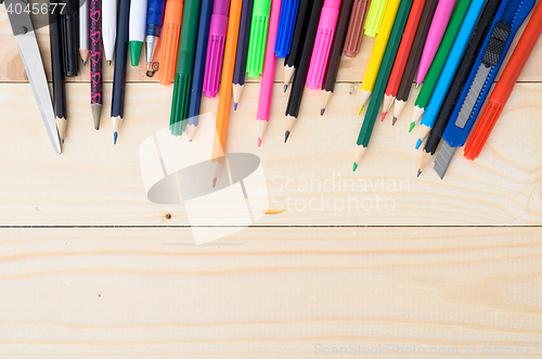 Image of School and office supplies frame