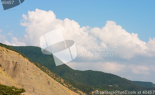 Image of Hills with blue sky on background