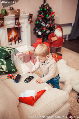 Image of Happy family at christmas time