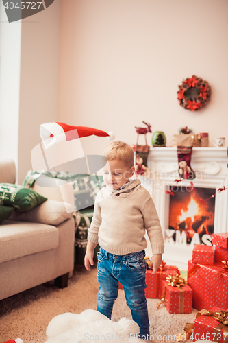 Image of Happy family at christmas time