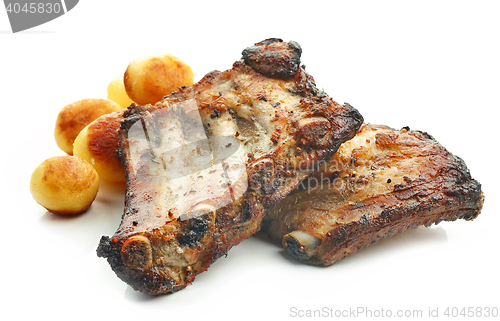 Image of grilled pork ribs and potatoes