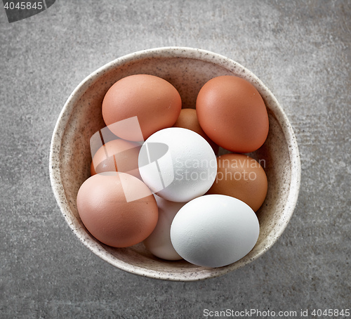 Image of bowl of various fresh eggs