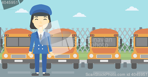 Image of School bus driver vector illustration.