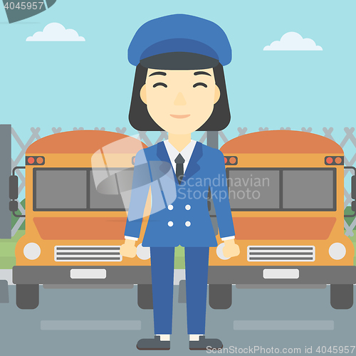 Image of School bus driver vector illustration.