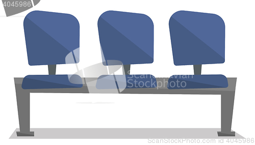 Image of Row of blue chairs vector illustration.