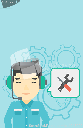 Image of Technical support operator vector illustration.