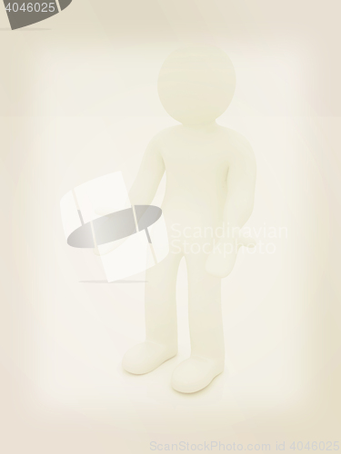 Image of 3d man isolated on white. Series: human emotions - indignation a